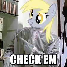 Size: 225x225 | Tagged: safe, derpibooru import, derpy hooves, pegasus, pony, check em, female, mare, meme, parody