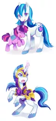 Size: 681x1470 | Tagged: artist:theuselesstoe, colt, derpibooru import, dusk shine, gleaming shield, rule 63, safe, shining armor, twilight sparkle