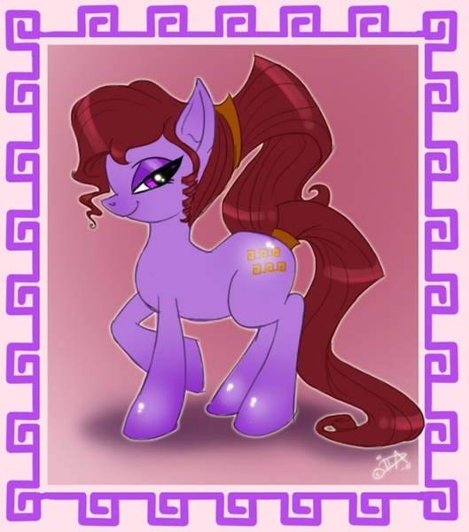 Size: 550x624 | Tagged: artist:uppun, derpibooru import, disney, greek mythology, hercules, meg, megara, ponified, safe