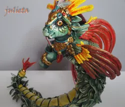 Size: 900x769 | Tagged: artist:ambarjulieta, aztec, custom, derpibooru import, feathered serpent, g3, irl, photo, ponified, quetzalcoatl, safe