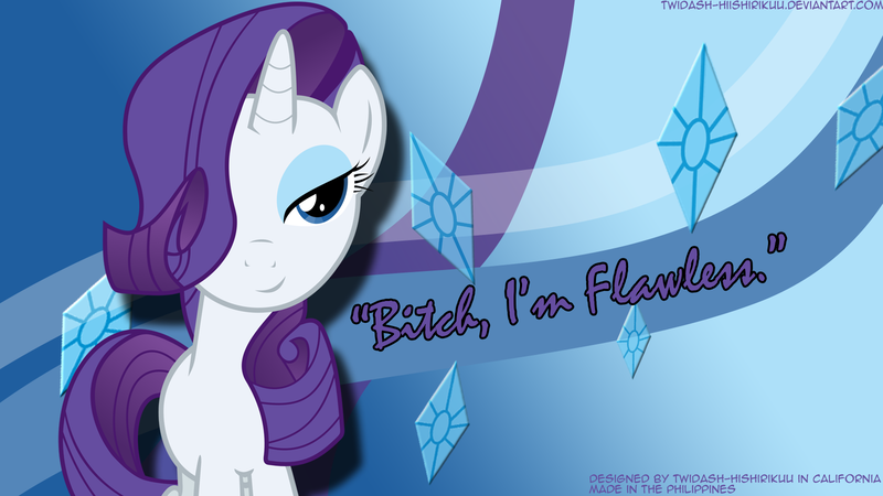 Size: 1600x900 | Tagged: artist:yourfavoritesenpai, derpibooru import, diamonds, hilarious in hindsight, image macro, rarity, safe, vulgar, wallpaper