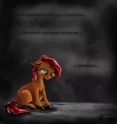 Size: 1129x1200 | Tagged: artist:fruttistdar, babs seed, bullying, derpibooru import, sad, safe