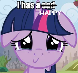 Size: 960x906 | Tagged: derpibooru import, edit, edited screencap, image macro, inverted mouth, safe, screencap, tears of joy, twilight sparkle