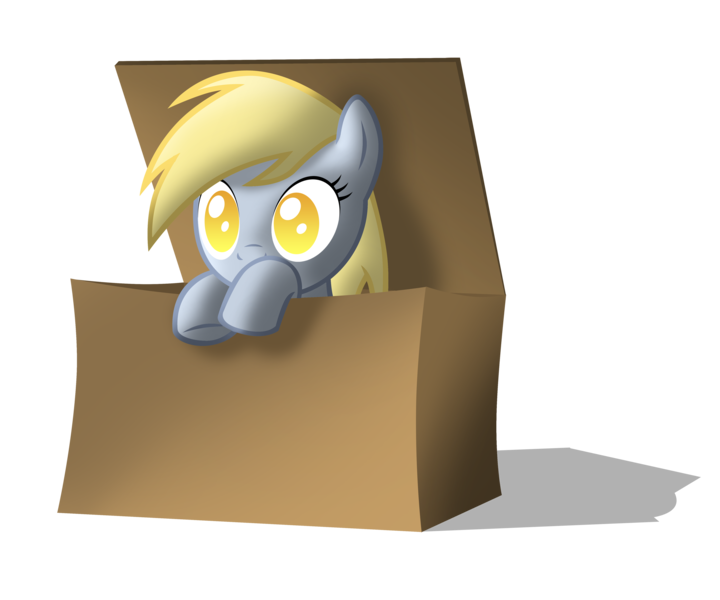 Size: 3600x3000 | Tagged: safe, artist:zantyarz, derpibooru import, derpy hooves, pegasus, pony, box, female, mare, pony in a box, solo