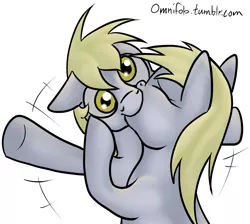 Size: 1024x916 | Tagged: safe, artist:omnifob, derpibooru import, derpy hooves, pegasus, pony, 30 minute art challenge, derp on derp action, eyes closed, female, flailing, floppy ears, kissing, mare, selfcest, simple background, white background, wide eyes