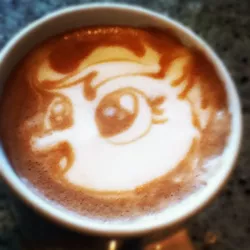 Size: 640x640 | Tagged: artist:amyjones87, artist:cappuccinofrosting, coffee, latte, safe, scootaloo