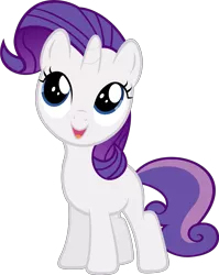 Size: 3111x3902 | Tagged: safe, artist:ocarina0ftimelord, derpibooru import, rarity, sweetie belle, pony, unicorn, magic duel, cute, diasweetes, disguise, female, filly, looking up, open mouth, raritie belle, simple background, smiling, solo, transparent background, vector