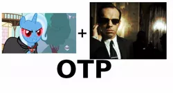 Size: 1024x563 | Tagged: agent smith, crossover shipping, derpibooru import, exploitable meme, magic duel, meta, otp, safe, the matrix, trixie