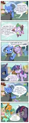 Size: 800x3400 | Tagged: artist:karzahnii, ball, comic, derpibooru import, futurama, magic duel, morph ball, safe, snails, snips, spike, trixie, twilight sparkle