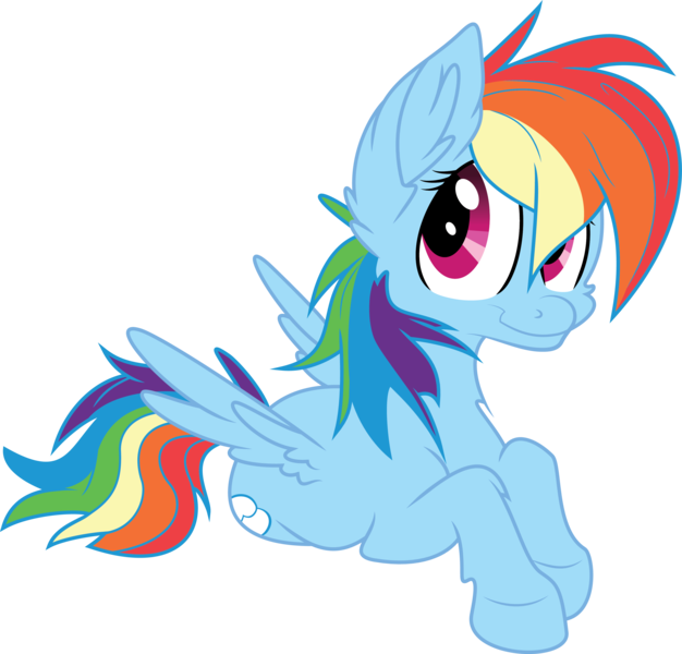 Size: 3248x3112 | Tagged: artist:mysteriouskaos, artist:xenon, derpibooru import, filly, filly rainbow dash, prone, rainbow dash, safe, simple background, solo, transparent background, vector