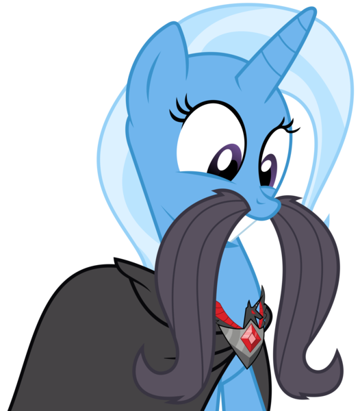 Size: 6000x6846 | Tagged: safe, artist:hourglass-vectors, derpibooru import, trixie, pony, unicorn, .svg available, absurd resolution, alicorn amulet, female, mare, moustache, simple background, solo, transparent background, vector