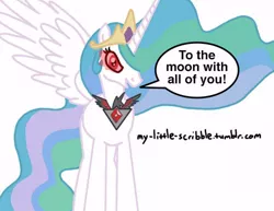 Size: 500x386 | Tagged: 30 minute art challenge, alicorn amulet, artist:scribble, correstia, corrupted, corrupted celestia, corruptia, derpibooru import, equestria is doomed, princess celestia, safe, solo, sombra eyes