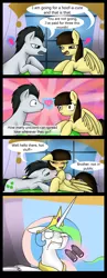 Size: 950x2457 | Tagged: dead source, suggestive, artist:the-oddcouple, derpibooru import, lucky clover, princess celestia, wild fire, alicorn, earth pony, pegasus, pony, accidental incest, angry, argument, bait and switch, bedroom eyes, binoculars, blushing, brother and sister, celestia is not amused, comic, disgusted, eye contact, eye twitch, female, fight, floppy ears, fridge logic, frown, glare, grin, hate to love, heart, heartbreak, hug, imminent incest, implied incest, implied princess cadance, incest, looking at each other, love magic, love spell, luckyfire, male, mare, nuzzling, open mouth, princess of love, scene interpretation, shipping, siblings, sibsy, smiling, speech bubble, stallion, straight, unamused, wide eyes