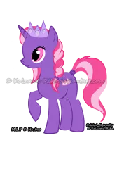 Size: 2400x3600 | Tagged: safe, artist:koizumi-rika, derpibooru import, oc, unofficial characters only, pony, unicorn, crown, raised hoof, simple background, smiling, solo, tail wrap, transparent background, vector, watermark