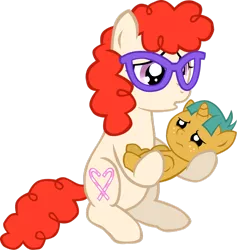 Size: 870x918 | Tagged: safe, artist:ludiculouspegasus, derpibooru import, snails, twist, pony, age regression, baby, baby pony, female, foal, glasses, male, shipping, snailstwist, straight