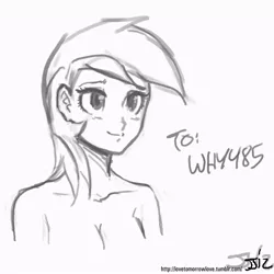Size: 805x805 | Tagged: artist:johnjoseco, breasts, busty roseluck, cleavage, derpibooru import, female, grayscale, human, humanized, monochrome, nudity, roseluck, solo, solo female, suggestive