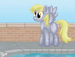 Size: 792x612 | Tagged: artist needed, safe, derpibooru import, derpy hooves, inflatable pony, pegasus, pony, pooltoy pony, female, image, inflatable, mare, png, pool toy, solo, swimming pool