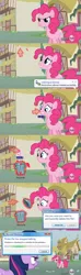 Size: 500x1681 | Tagged: comic, derpibooru import, edit, magic, magic duel, mouth, mouth.dll, no mouth, no nose, nose.dll, pinkie pie, safe, twilight sparkle, windows, windows vista