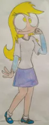 Size: 265x672 | Tagged: safe, artist:the-moonman-of-1997, derpibooru import, derpy hooves, humanized, traditional art