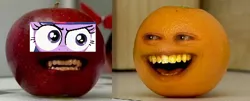Size: 520x211 | Tagged: 1000 hours in ms paint, annoying orange, background pony strikes again, derpibooru import, ms paint, orange, photo, safe, special eyes