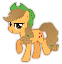 Size: 5013x5192 | Tagged: safe, artist:jennieoo, derpibooru import, applejack, earth elemental, earth pony, elemental, pony, absurd resolution, alternate eye color, brown eyes, element of earth, female, mane 6 elementals, mare, raised hoof, simple background, solo, transparent background, vector