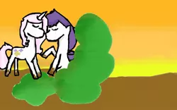 Size: 942x588 | Tagged: safe, artist:luvemiee, derpibooru import, fleur-de-lis, rarity, pony, unicorn, 1000 hours in ms paint, crying, female, fleurity, lesbian, mare, shipping