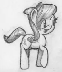 Size: 2763x3203 | Tagged: artist:timeforsp, derpibooru import, flitter, grayscale, monochrome, safe, sketch, solo, traditional art