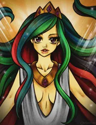 Size: 2480x3216 | Tagged: artist:christinies, derpibooru import, humanized, princess celestia, safe, solo