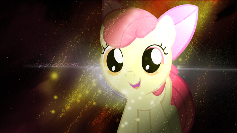 Size: 1920x1080 | Tagged: safe, artist:leonbrony, derpibooru import, apple bloom, filly, text, vector, wallpaper