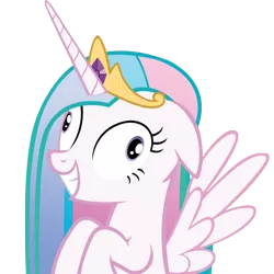 Size: 1276x1276 | Tagged: safe, derpibooru import, princess celestia, pony, princess molestia, adventure with pinkie clone, contemplating insanity, derp, female, floppy ears, fusion, grin, insanity, insanity face, mare, pinkamena diane pie, simple background, smiling, solo, spread wings, transparent background, vector, wide eyes