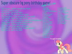 Size: 800x600 | Tagged: birthday game, exploitable meme, meme, meta, obscure background ponies, suggestive
