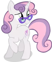 Size: 744x883 | Tagged: safe, artist:alicesstudio, derpibooru import, sweetie belle, glasses, older, simple background, solo, transparent background, vector