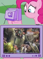 Size: 563x771 | Tagged: safe, derpibooru import, pinkie pie, pony, bumblebee, exploitable meme, fall of cybertron, meme, no mouth, optimus prime, ratchet, transformers, tv meme