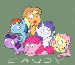 Size: 1146x1000 | Tagged: 30 minute art challenge, applejack, artist:atryl, candy, candy cane, derp, derpibooru import, fluttershy, mane six, pinkie pie, rainbow dash, rarity, safe, twilight sparkle