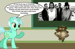 Size: 887x588 | Tagged: chalkboard, christmas, derpibooru import, human studies101 with lyra, lyra heartstrings, meme, photo, safe, the beatles, u2