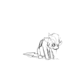 Size: 400x400 | Tagged: dead source, grimdark, artist:celestiawept, derpibooru import, scootaloo, pegasus, pony, black and white, blood, floppy ears, folded wings, grayscale, injured, looking away, monochrome, nosebleed, scootabuse, simple background, sitting, sketch, white background