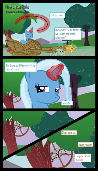 Size: 1500x2600 | Tagged: artist:lightningtumble, comic, safe, snails, snips, trixie, wheel