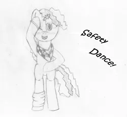 Size: 975x892 | Tagged: safe, artist:delta-pangaea, derpibooru import, cheerilee, earth pony, pony, 80s, 80s cheerilee, blushing, female, male, men without hats, safety dance, sketch, song reference