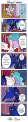 Size: 850x3609 | Tagged: artist:schnuffitrunks, comic, derpibooru import, princess celestia, princess luna, royal guard, safe