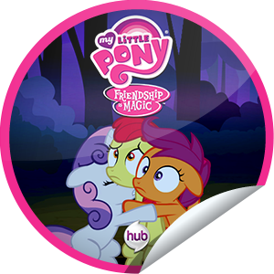 Size: 300x300 | Tagged: safe, derpibooru import, apple bloom, scootaloo, sweetie belle, sleepless in ponyville, spoiler:s03, getglue, hub logo, hug