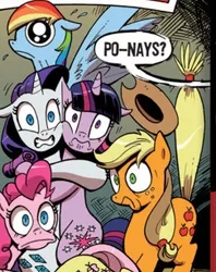 Size: 243x307 | Tagged: applejack, derpibooru import, faic, fluttershy, idw, official, official comic, pinkie pie, rainbow dash, rarity, safe, scared, spoiler:comic, the return of queen chrysalis, twilight sparkle