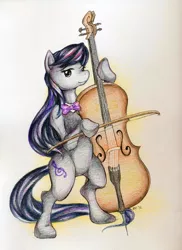 Size: 800x1098 | Tagged: safe, artist:qiisnii, derpibooru import, octavia melody, pony, bipedal