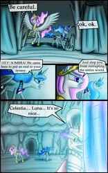 Size: 1200x1928 | Tagged: artist:bonaxor, comic, comic:corruption, derpibooru import, king sombra, princess celestia, princess luna, safe