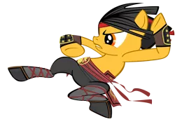 Size: 3000x2126 | Tagged: artist:kyute-kitsune, derpibooru import, liu kang, mortal kombat, ponified, safe, simple background, solo, transparent background, vector