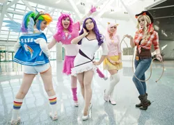 Size: 900x649 | Tagged: applejack, artist:aktrez, artist:jessica nigri, artist:ljinto, artist:scruffyrebel, artist:xsoulxxxreaperx, artist:yayacosplay, cosplay, costume, derpibooru import, fluttershy, human, irl, irl human, photo, pinkie pie, rainbow dash, rarity, safe, twilight sparkle