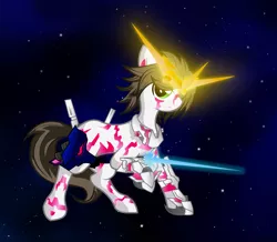 Size: 4000x3492 | Tagged: artist:halotheme, banagher links, derpibooru import, gundam, gundam uc, ponified, safe, unicorn gundam