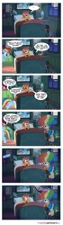 Size: 1000x3576 | Tagged: artist:pixelkitties, bed, clown, clown outfit, comic, dialogue, game boy, it, lava lamp, mayor mare, night, nintendo, rainbow dash, rainbow dumb, reference, safe, scared, scootaloo, scooter, sleepless in ponyville, stephen king, tentacles, this will end in tears and/or death