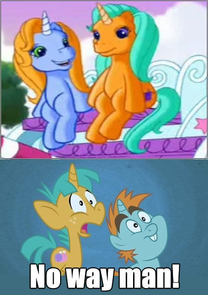 Size: 422x600 | Tagged: safe, derpibooru import, edit, edited screencap, screencap, apple flitter, fly wishes, snails, snips, boast busters, the runaway rainbow, colt, female, g3, male, mare, mind blown