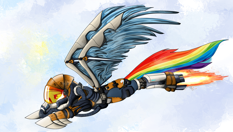 Size: 4105x2326 | Tagged: artist:steptrool, derpibooru import, flying, jets, rainbow dash, safe