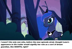 Size: 1000x685 | Tagged: derpibooru import, meta, nights, princess luna, safe, screencap, sleepless in ponyville, text